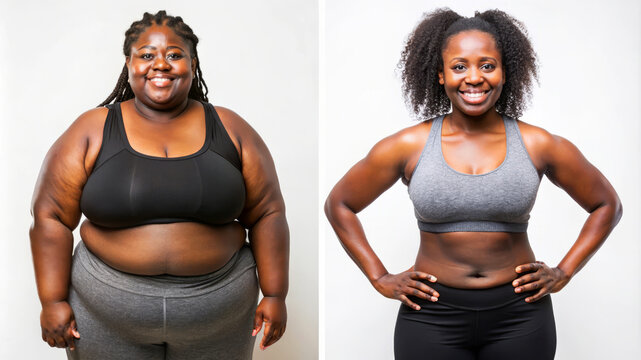 Before And After: Black Woman'S Weight Loss Journey.