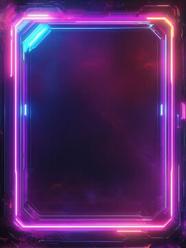 Abstract glowing neon border webcam overlay video stream screen frame template