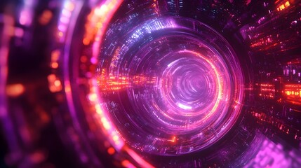 Obraz premium Quantum Superposition Ethereal Mood Ring and Iridescent Molecular Structures in a Retro Futuristic