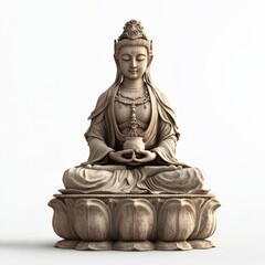 Obraz premium Stone Statue of Guan Yin, The Goddess of Mercy.