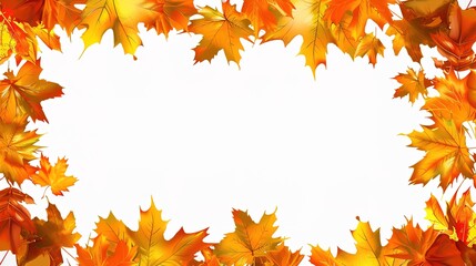 Fototapeta premium Stunning Autumn Orange Leaves Illustration Background: A Warm and Captivating Visual Treat. Showcasing the Beauty and Charm of Seasonal Colors.