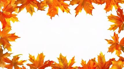 Fototapeta premium Stunning Autumn Orange Leaves Illustration Background: A Warm and Captivating Visual Treat. Showcasing the Beauty and Charm of Seasonal Colors.