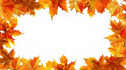 Fototapeta premium Stunning Autumn Orange Leaves Illustration Background: A Warm and Captivating Visual Treat. Showcasing the Beauty and Charm of Seasonal Colors.