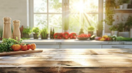 Bright kitchen scene with fresh vegetables and herbs, perfect for culinary inspiration and healthy cooking.