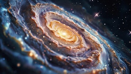 A mesmerizing spiral galaxy with a bright core surrounded by swirling arms filled with stars and gas.