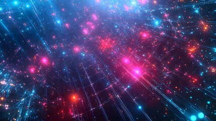 Luminous Cosmic Web A Mesmerizing Digital Realm of Ethereal Quantum Algorithms and Glowing