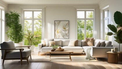 Fototapeta premium Bright and airy interior settings