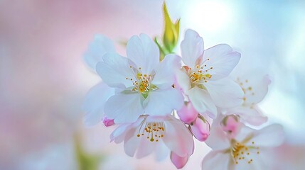 Closeup Spring Cherry Blossoms Blooming in Oregon generative ai