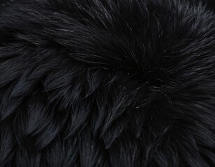 Black Fur Animal Texture Background Wool Creative Concept Design Copy Space Nature Art Banner Flyer Poster Close Up Illustration Modern. Ai generated image
