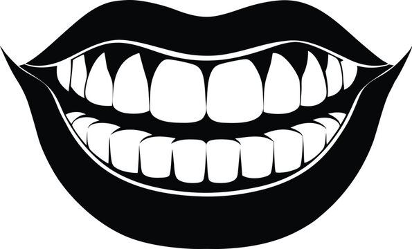 recommend clip art: teeth silhouette vector illustration on white background