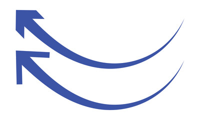 Upward curve arrow vector. Blue curve arrow. arrow vector.