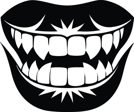 recommend clip art: teeth silhouette vector illustration on white background