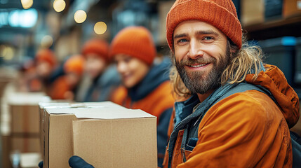 Postal worker man sorting mail and engaging with community, representing World Post Day Celebration