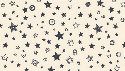 Obraz premium Repeating small icons, like stars, dots, or simple symbols, evenly spaced on a neutral background for a subtle pattern.