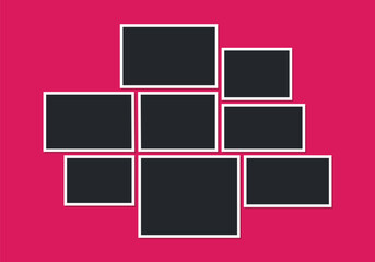 Collage photo frame template for photographs presentation