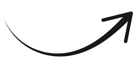 curve arrow graph moving up direction. Curve arrow vector icon. Arrow vector.