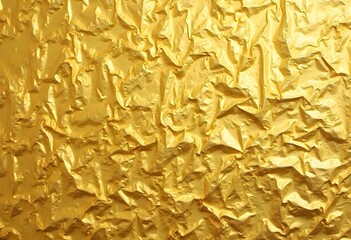 Shiny Crumpled Gold Foil Texture Background for Creative Designs