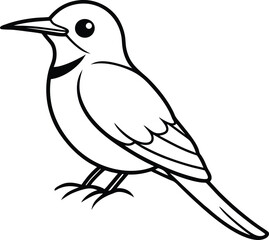 Graceful Bird Outline Design