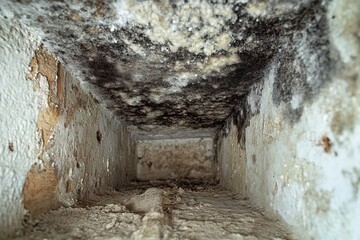 Obraz premium Mold and contamination inside the ventilation shaft