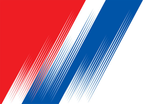 Vector transition in the colors of America, France and the Netherlands with lines in a retro style. Modern striped pattern. For covers, advertising. Abstract blue red white vector background. The rays
