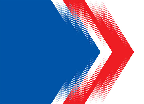 Vector transition in the colors of America, France and the Netherlands with lines in a retro style. Modern striped pattern. For covers, advertising. Arrows. Abstract blue red white vector background. 