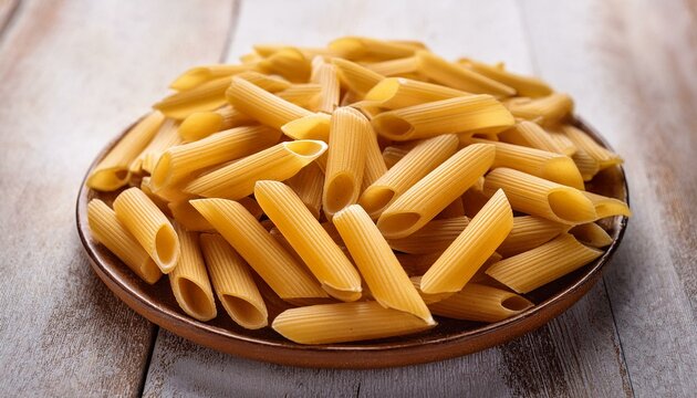 Fresh raw rigatoni pasta