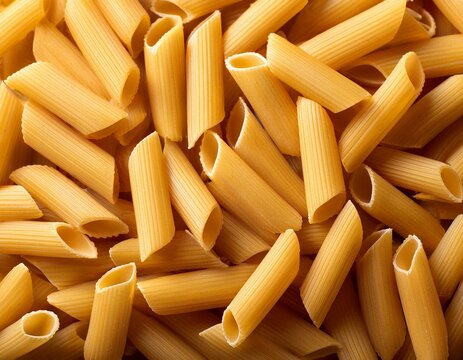 Fresh raw rigatoni pasta