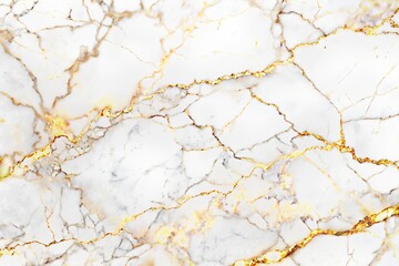 Elegant White Marble with Gold Veins Texture Background