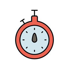 stopwatch color line icon with white background vector stock illustration
