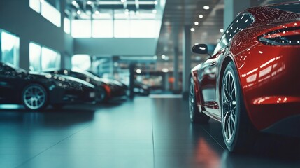 Red Car in a Showroom