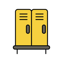 locker room color line icon with white background vector stock illustration