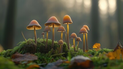 Fototapeta premium High-resolution macro shot of fungal spores floating in the air