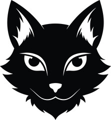 cat head silhouette vector illustration