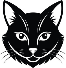 cat head silhouette vector illustration