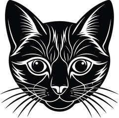cat head silhouette vector illustration
