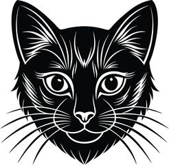 cat head silhouette vector illustration