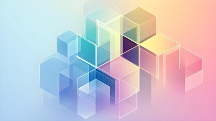 Obraz premium Abstract Geometric Shapes in Pastel Colors.