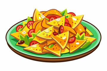 Nachos Illustration Vector - Ideal for Culinary and Recipe Projects