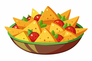 Nachos Illustration Vector - Ideal for Culinary and Recipe Projects