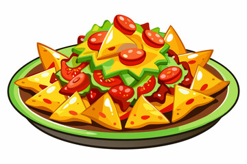 Nachos Illustration Vector - Ideal for Culinary and Recipe Projects