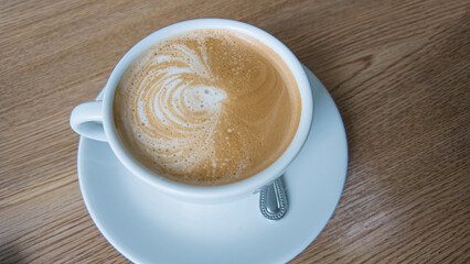 Coffee cup drink hot espresso cafe caffeine mug brown breakfast beverage white latte hot morning food beverage refreshment mocha foam dark liquid milk porcelain temperature disposable coffee cup dark 