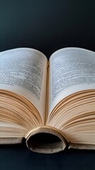 Open Book With Pages Spread Wide on Black Background