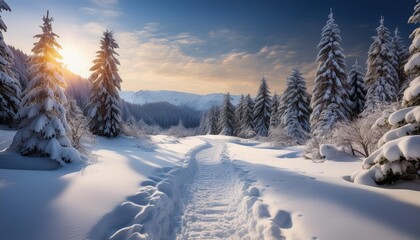 Obraz premium Snow-covered trail