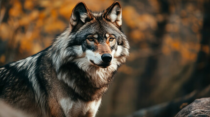 Obraz premium a wallpaper representing a wolf, breathtakingly majestic 