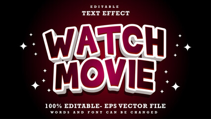 3d Word Watch Movie Editable Text Effect Design, Effect Saved In Graphic Style