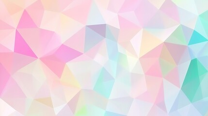 Polygonal Texture with Crystal Face Mesh in Light Pastel Colors: Contoured Design Without Black Strokes