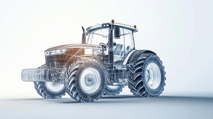 Obraz premium Wireframe Tractor Design
