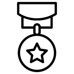 Medal Star Success Line Icon