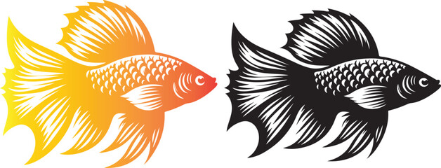 fish vector silhouette illustration design 