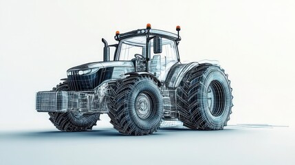 Obraz premium Wireframe Tractor Design